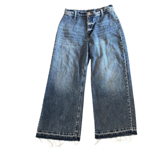 Sincerly Jules Denim - Sincerely Jules Wide Leg Ankle Jeans Soft Material Size 3/26 Raw Edge Good Used